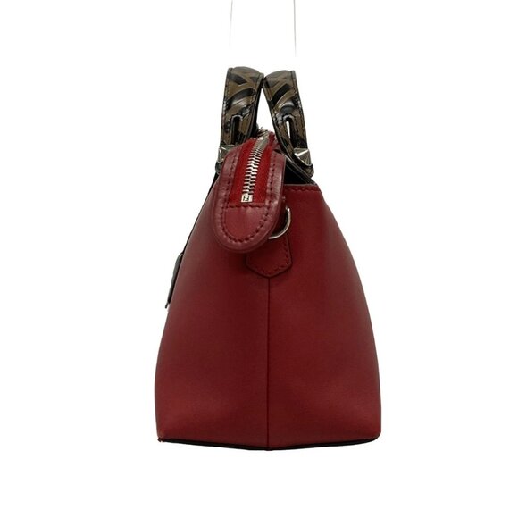 Auth FENDI By The Way 8BL124 Red Brown Black Leather Handbag - Picture 4 of 16